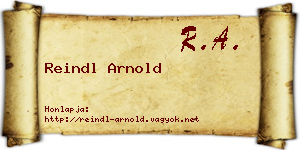 Reindl Arnold névjegykártya